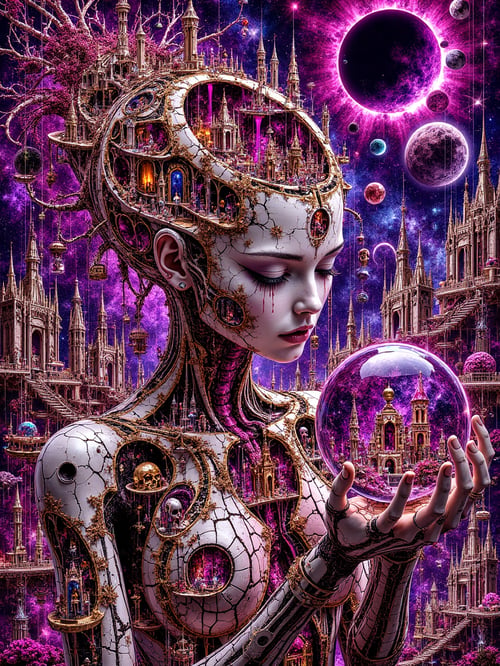 Gothic Cosmic Doll Goddess by Bolone Maklut astral on Tensor.Art