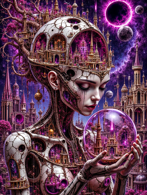 Gothic Cosmic Doll Goddess by Bolone Maklut astral on Tensor.Art