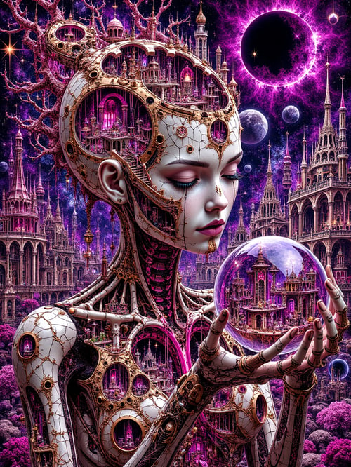 Gothic Cosmic Doll Goddess by Bolone Maklut astral on Tensor.Art