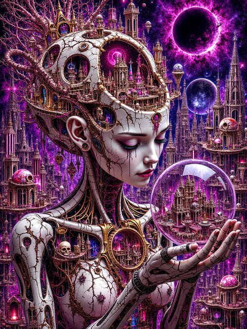 Gothic Cosmic Doll Goddess by Bolone Maklut astral on Tensor.Art