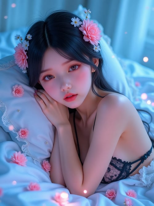 Girl in black lace top by Hidden dragon X on Tensor.Art