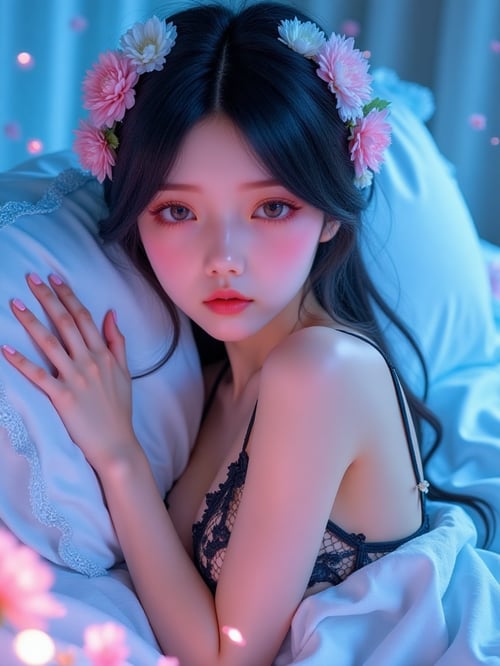 Girl in black lace top by Hidden dragon X on Tensor.Art