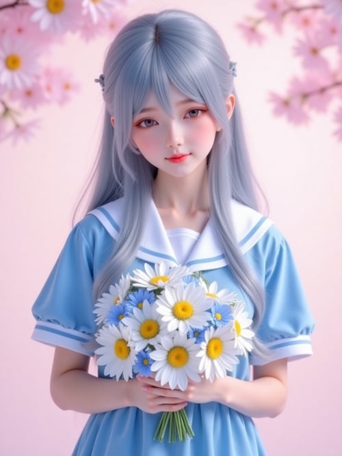 Girl holding flowers by wefong2000 on Tensor.Art