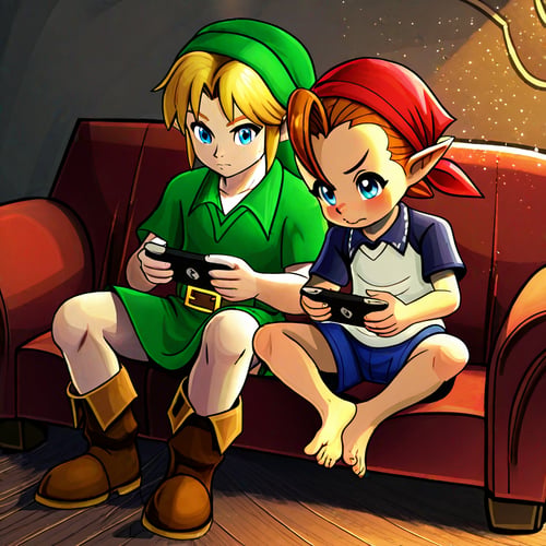 Link and Jim - Bombers Secret Society of Justice by Wizardludas on Tensor.Art