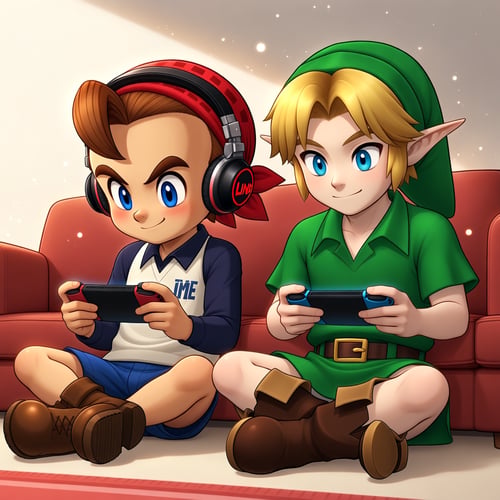 Link and Jim - Bombers Secret Society of Justice by Wizardludas on Tensor.Art