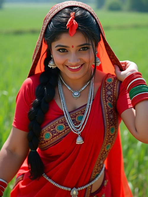 Maroon Colour Sadiya by Snigdha on Tensor.Art