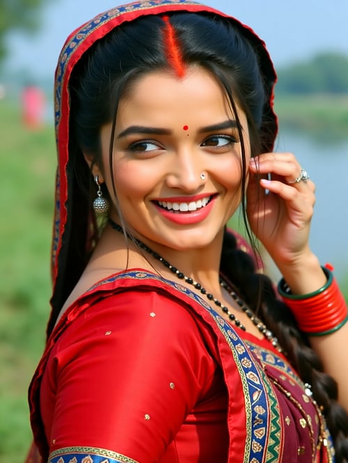 Maroon Colour Sadiya by Snigdha on Tensor.Art