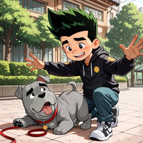 Boy and Dog - Jake Long and Fu Dog by Wizardludas on Tensor.Art
