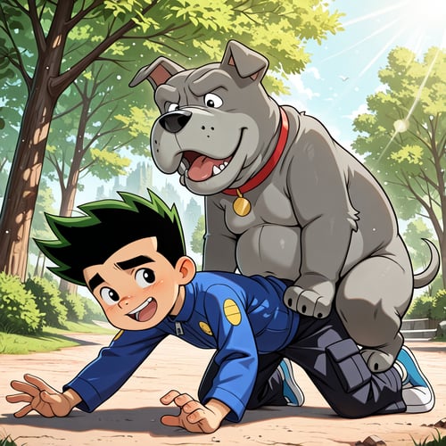 Boy and Dog - Jake Long and Fu Dog by Wizardludas on Tensor.Art