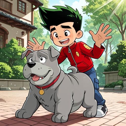 Boy and Dog - Jake Long and Fu Dog by Wizardludas on Tensor.Art