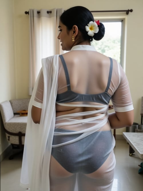 Transparent Saree (Bra-Panty Edition) by Sid Evari on Tensor.Art