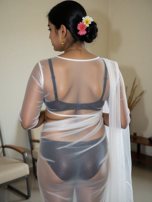 Transparent Saree (Bra-Panty Edition) by Sid Evari on Tensor.Art