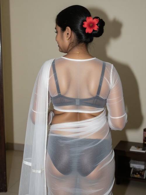Transparent Saree (Bra-Panty Edition) by Sid Evari on Tensor.Art