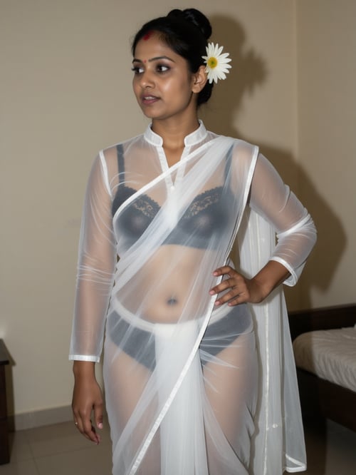 Transparent Saree (Bra-Panty Edition) by Sid Evari on Tensor.Art