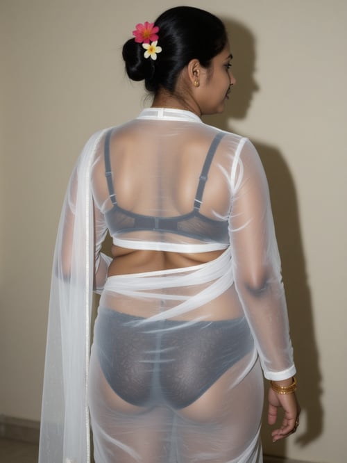 Transparent Saree (Bra-Panty Edition) by Sid Evari on Tensor.Art