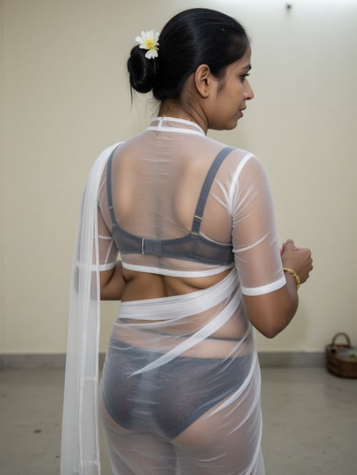 Transparent Saree (Bra-Panty Edition) by Sid Evari on Tensor.Art