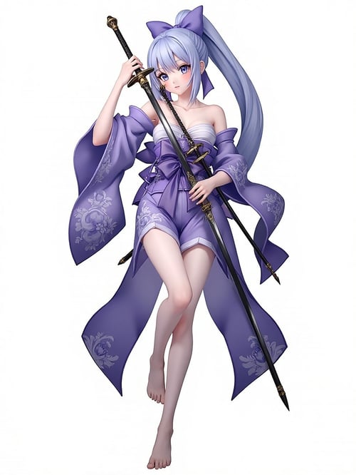 Swordswoman in purple by Hidden dragon X on Tensor.Art
