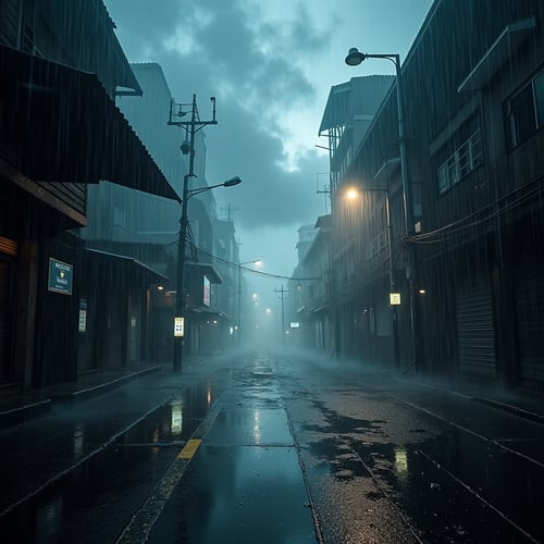Street scene in the rain by wefong2000 on Tensor.Art