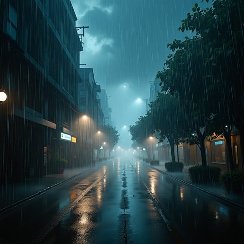 Street scene in the rain by wefong2000 on Tensor.Art
