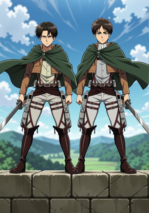 Eren & Levi - Attack on Titan - [Commission] by 25kkai on Tensor.Art