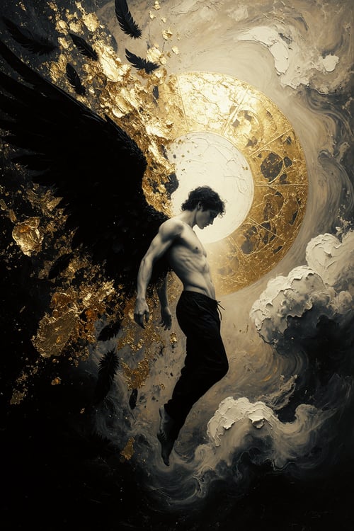 Aurum Tenebris: Neo-Figurative Impasto [by B0rghes by MacrossManiac on Tensor.Art