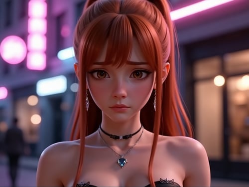 Black tube top girl by wefong2000 on Tensor.Art