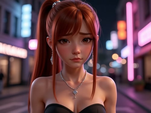 Black tube top girl by wefong2000 on Tensor.Art