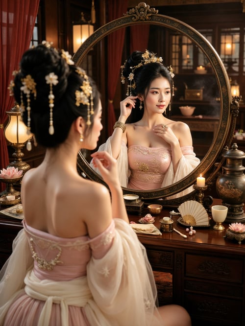 Ancient Mirror Beauty | Realistic Hanfu FLUX LoRA by Ghost Art on Tensor.Art
