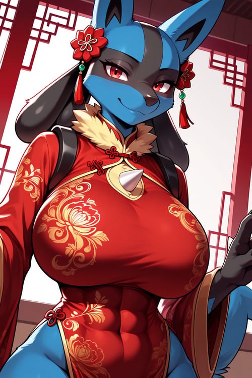 Lucario-Pokemon-Pony XL+Ilustrious+Anima by WhiteCaliberFox on Tensor.Art