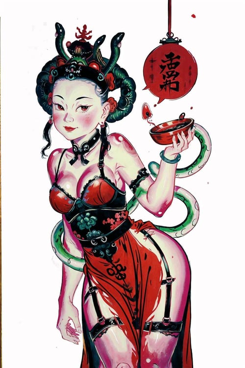 中国门神画风格 Chinese Traditional Door Gods Painting Sty by LEOSAM是只兔狲 on Tensor.Art