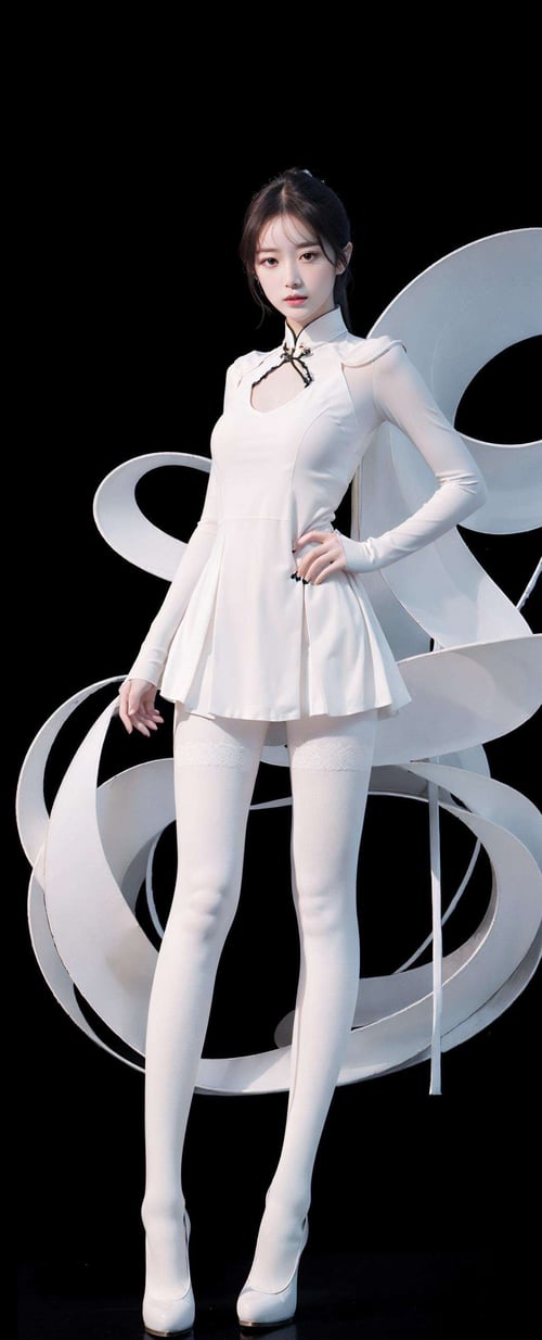 tutu's HiSilk (40D white striped patterned pantyhose)/图图的嗨丝(40D假吊带格纹白色连裤袜)/チュチュのハイシ(40D偽サスペンダーホワイトストライプパターンタイツ) by zhaotut...