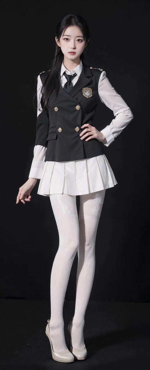 tutu's HiSilk (40D white striped patterned pantyhose)/图图的嗨丝(40D假吊带格纹白色连裤袜)/チュチュのハイシ(40D偽サスペンダーホワイトストライプパターンタイツ) by zhaotut...