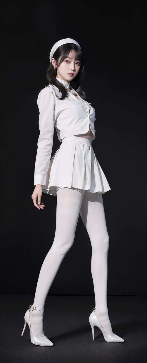 tutu's HiSilk (40D white striped patterned pantyhose)/图图的嗨丝(40D假吊带格纹白色连裤袜)/チュチュのハイシ(40D偽サスペンダーホワイトストライプパターンタイツ) by zhaotut...