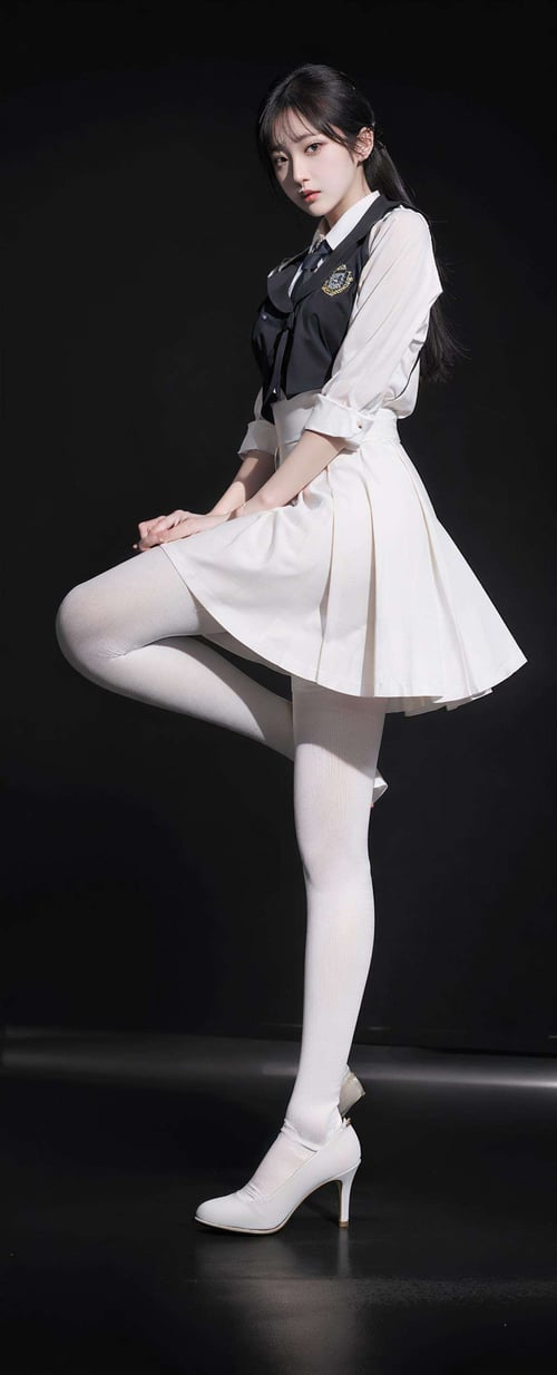 tutu's HiSilk (40D white striped patterned pantyhose)/图图的嗨丝(40D假吊带格纹白色连裤袜)/チュチュのハイシ(40D偽サスペンダーホワイトストライプパターンタイツ) by zhaotut...