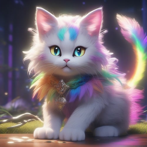 Rainbow kitten  by agon on Tensor.Art