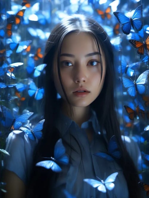 Blue_butterfly_SDXL 蓝色幻蝶 by 会飞的香蕉 on Tensor.Art