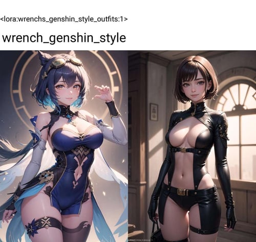 Geshin Styled Clothing | Conceptual Clothing LoRA by wrench1815 on Tensor.Art