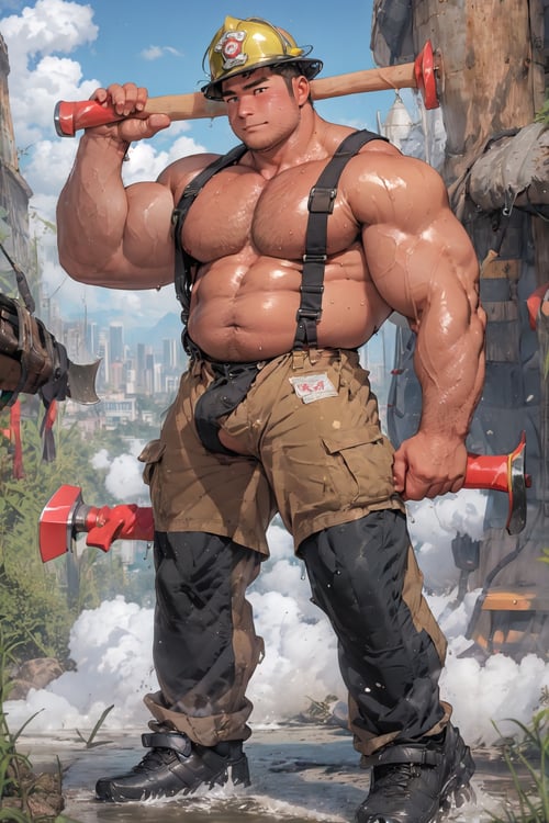 Firefighter Outfit-消防员服装 by 异度卡比星之刃 on Tensor.Art