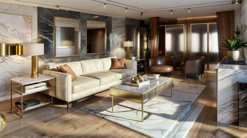 Luxuriuos livingroom interior design by Architech1904 on Tensor.Art