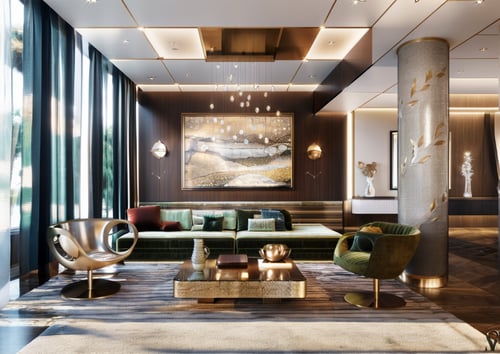 Luxuriuos livingroom interior design by Architech1904 on Tensor.Art