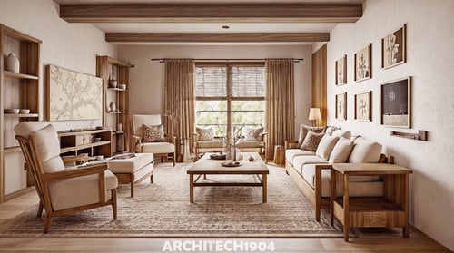 Wabi-sabi livingroom from Architech1904 by Architech1904 on Tensor.Art