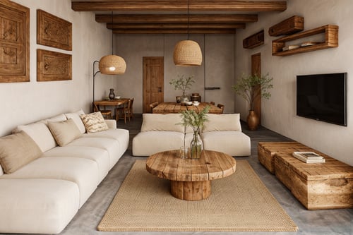 Wabi-sabi livingroom from Architech1904 by Architech1904 on Tensor.Art