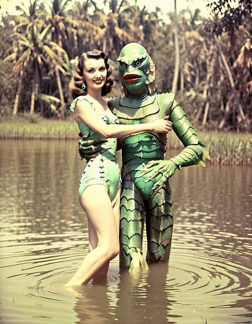 Gill-man Retro Swamp Monster 1954 [SDXL] by DennisSchöneberg on Tensor.Art