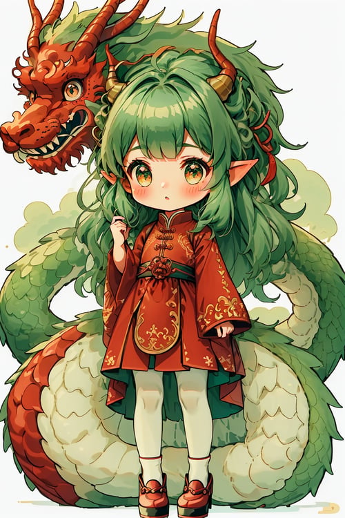 蔚蓝Blue可爱中国龙(插画) by 蔚蓝Blue on Tensor.Art