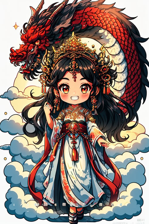 蔚蓝Blue可爱中国龙(插画) by 蔚蓝Blue on Tensor.Art