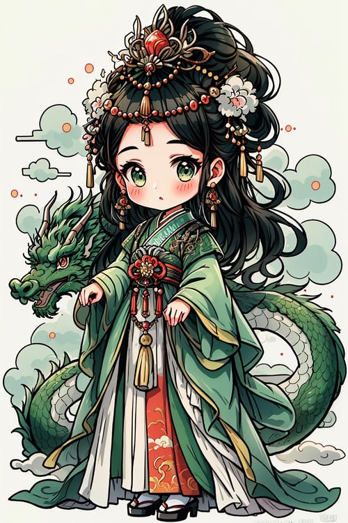 蔚蓝Blue可爱中国龙(插画) by 蔚蓝Blue on Tensor.Art