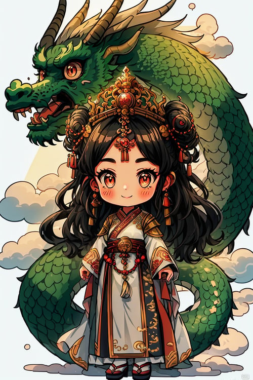 蔚蓝Blue可爱中国龙(插画) by 蔚蓝Blue on Tensor.Art
