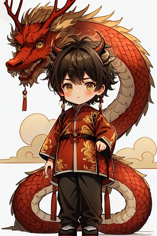 蔚蓝Blue可爱中国龙(插画) by 蔚蓝Blue on Tensor.Art