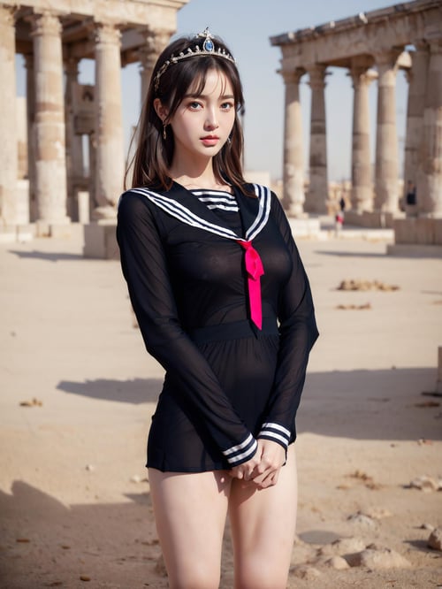 Tutu’s sexy uniform (see-through black sailor serafuku school uniform)/图图的情趣制服(透视黑色水手服) by zhaotutu on Tensor.Art