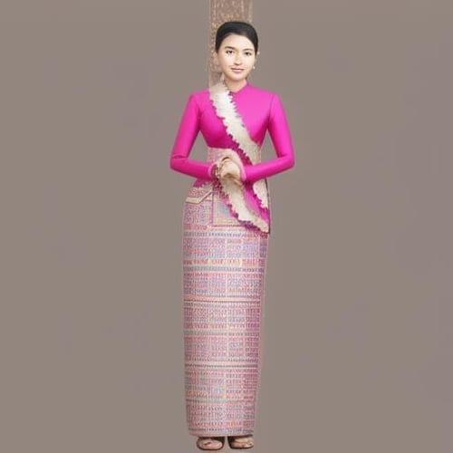 Myanmar Traditional wedding outfits by BurmeseAi on Tensor.Art